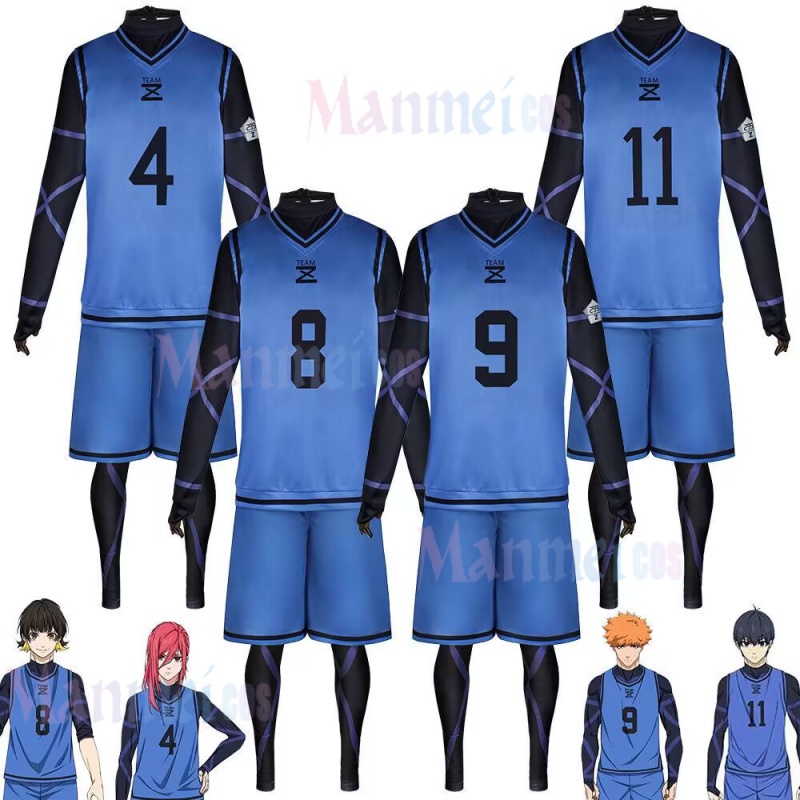 เสื้อกีฬา คอสเพลย์ อนิเมะ Blue Lock Football Jersey Isagi Yoichi No.11 Bachira Meguru Chigiri Hyouma