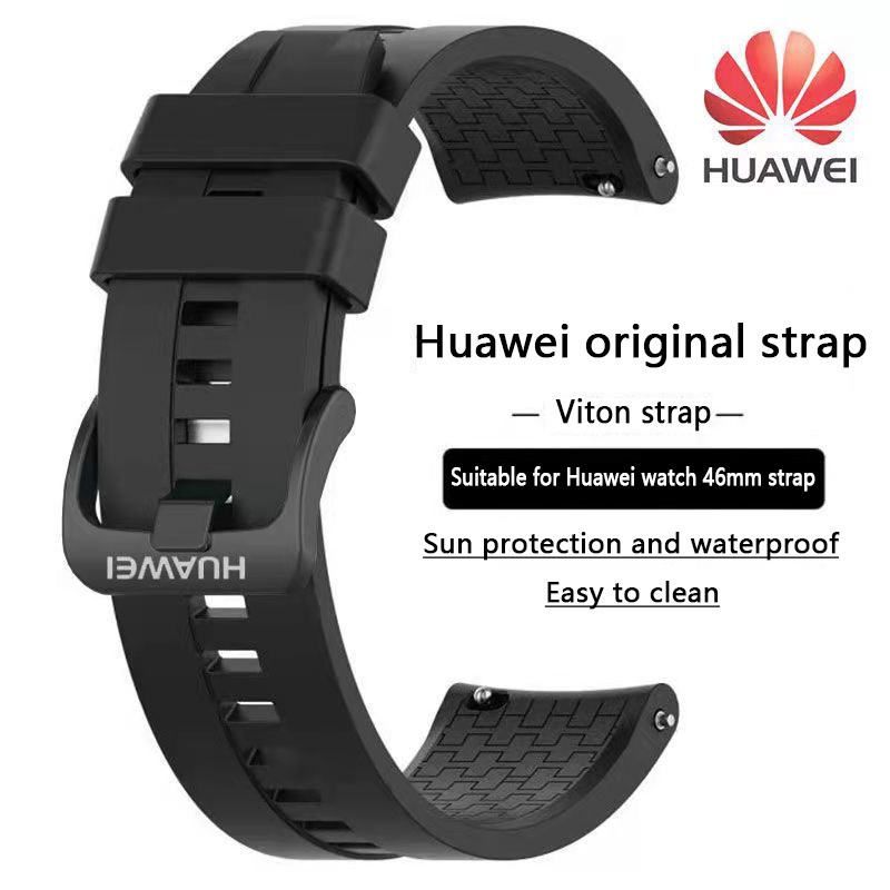 สายนาฬิกา Huawei เดิม 22 มม. GT / GT6 / GT2e 2pro / GT2 / GT3 42mm / GT4 / GT5 / 46mm สายยาง Viton สำหรับนาฬิกา Huawei นาฬิกา 3 5 GT Runner แฟชั่นสายกีฬา