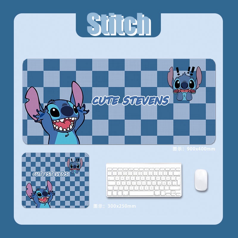 แผ่นรองเมาส์ คีย์บอร์ด ลายการ์ตูน Stitch น่ารัก อุปกรณ์เสริม สําหรับคอมพิวเตอร์ตั้งโต๊ะ XXL