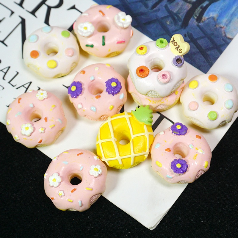 3D jibitz สําหรับออกแบบขนมอาหาร Jibits Charm ดอกไม้รองเท้า Charms Pin Dunkin โดนัท Jibitz designks ส