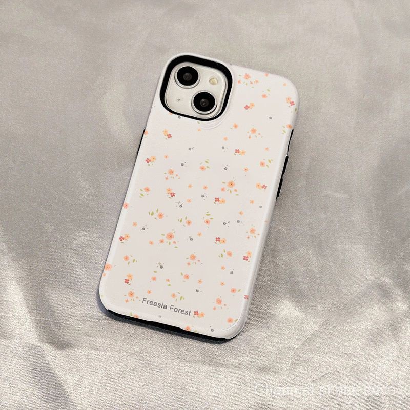 เคสโทรศัพท์มือถือ ฟิล์มสองชั้น ลายดอกไม้ ขนาดเล็ก สร้างสรรค์ สําหรับ Iphone 13pro 13 11pro xr xs x W