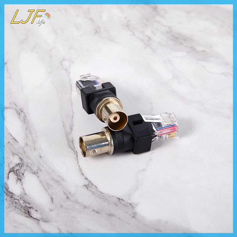 Ljf อะแดปเตอร์แจ็คเชื่อมต่อ BNC ตัวเมีย เป็น RJ45 ตัวผู้ 1 ชิ้น