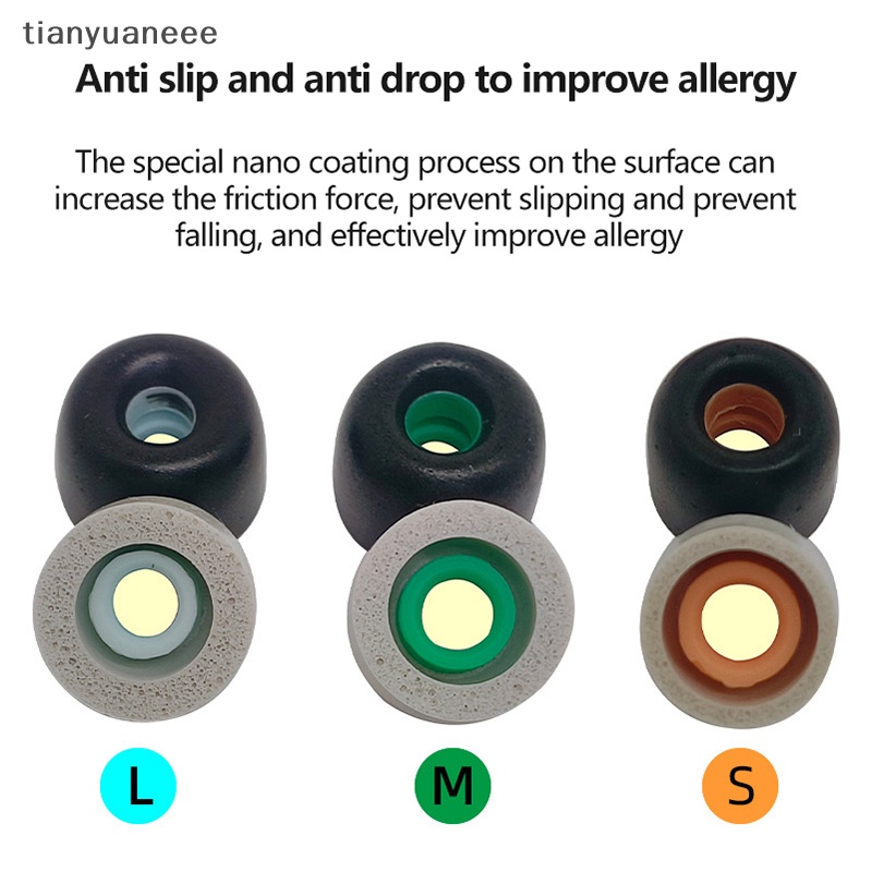 Tianyuaneee จุกหูฟังไร้สาย ผ้าฝ้าย กันแพ้ สําหรับ Sony WF-1000XM4 WF-1000XM3 1 คู่