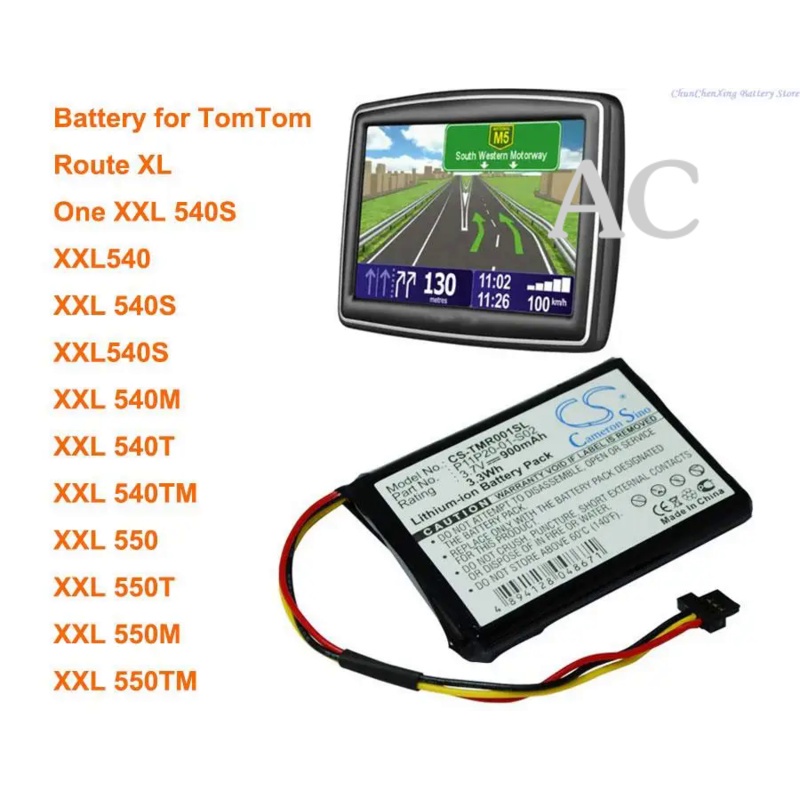 AC Cameron Sino 900mAh Battery P11P20-01-S02 for TomTom XXL 540S, Route XL, 540M, 540T, 540TM, 550,5
