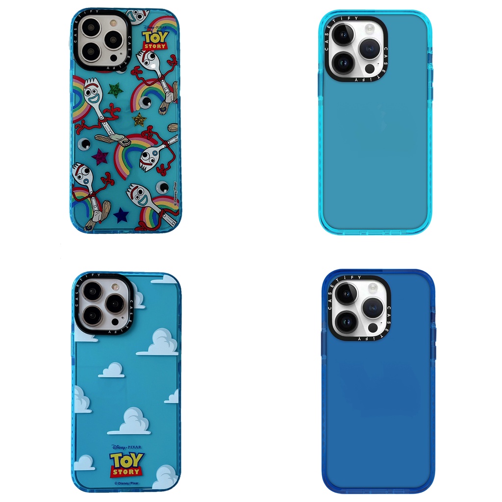 Casetify เคสโทรศัพท์มือถือ TPU ใส แบบนิ่ม พิมพ์ลาย Toy Story กรอบสีฟ้า สําหรับ iPhone 15 14 13 12 11 Pro Max Plus