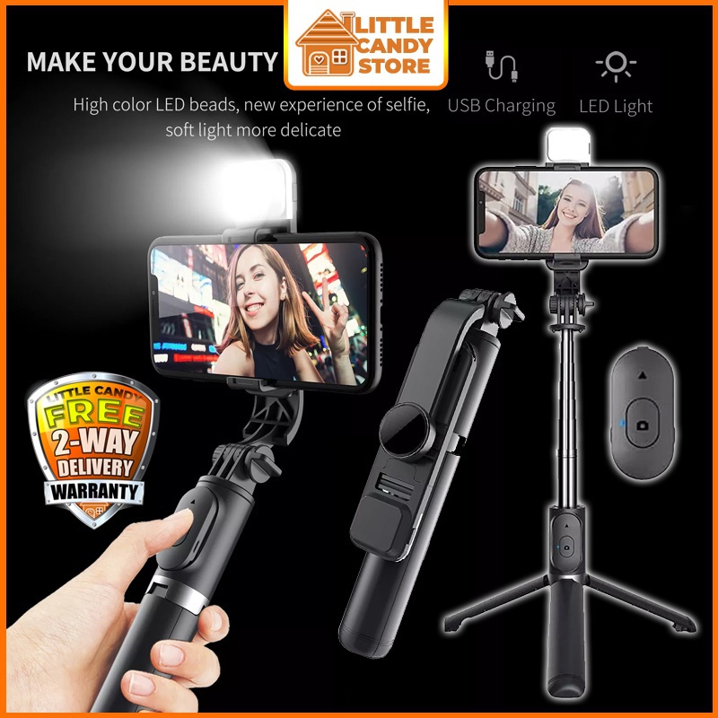 3in1 Monopod ขาตั้งกล้อง Selfie Stick ขาตั้ง Q01/Q03/Q05/Q07/Q08/Q09/Q10/Q11/Q12/Q18 ไฟ LED ไร้สายขา