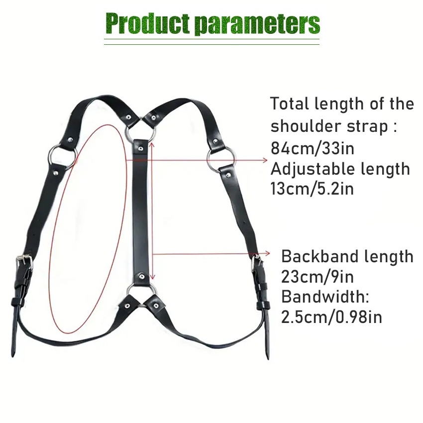 เข็มขัดหนังคาดหน้าอก ปรับได้ สายเอี๊ยม เข็มขัด สําหรับแต่งกายผู้ชาย