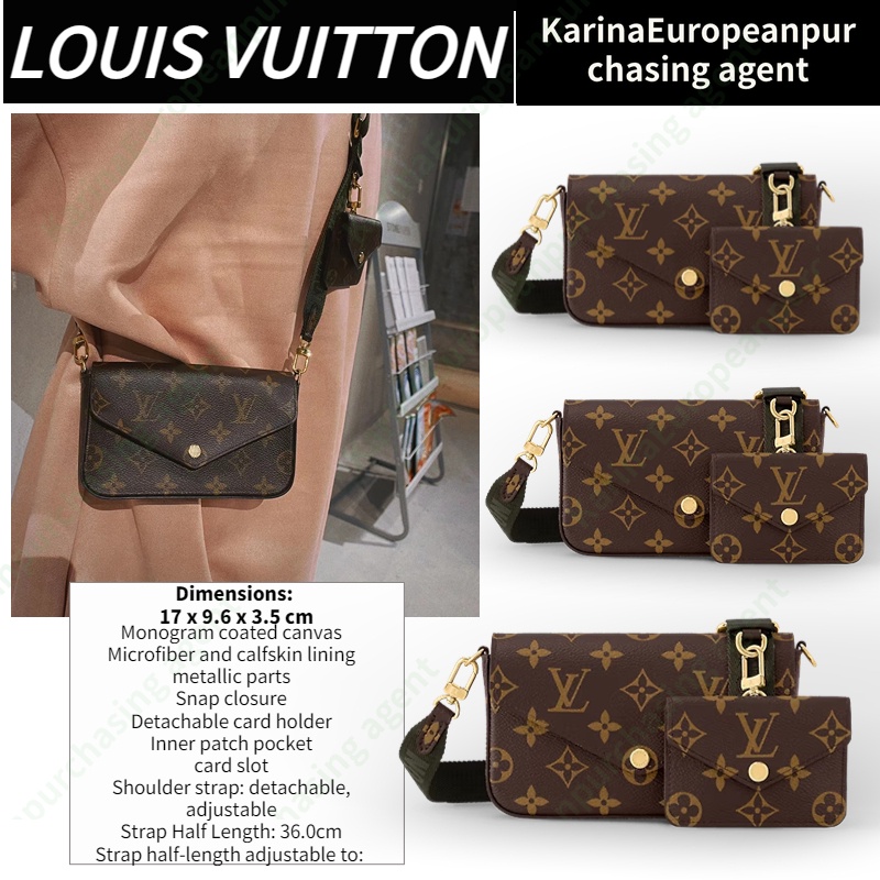 หลุยส์ วิตตองLouis Vuitton FÉLICIE STRAP &amp; GO Women/Shoulder Bag กระเป๋าแมสเซนเจอร์/กระเป๋าคลัช/กระเป๋าLV