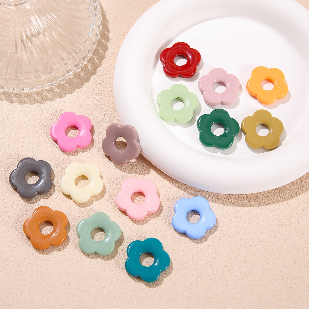 จี้ดอกไม้กลวง  27มม. 10ชิ้น สีสันสดใส งานDIYสร้อยข้อมือ-สร้อยคอ - รูปที่ 5