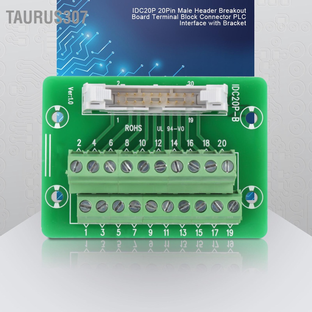 Taurus307 IDC20P 20Pin หัวต่อชาย Breakout Board Terminal Block Connector อินเทอร์เฟซ PLC พร้อมวงเล็บ