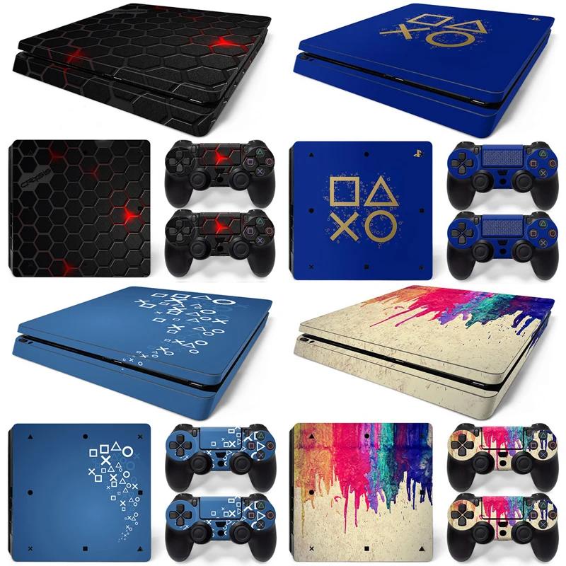 สติกเกอร์ไวนิล PVC ลายเรขาคณิต ถอดออกได้ สําหรับจอยเกม PS4 Slim Console 2 PS4