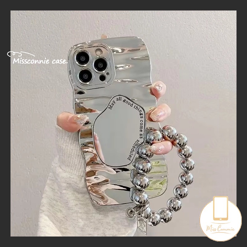 เคสโทรศัพท์มือถือ กันกระแทก พร้อมกระจกแต่งหน้า และสายคล้องข้อมือ แฟชั่นหรูหรา สําหรับ IPhone 11 14 13 15 12 Pro MAX 7Plus X XR 8 7 14 15 Plus XS MAX SE 2020