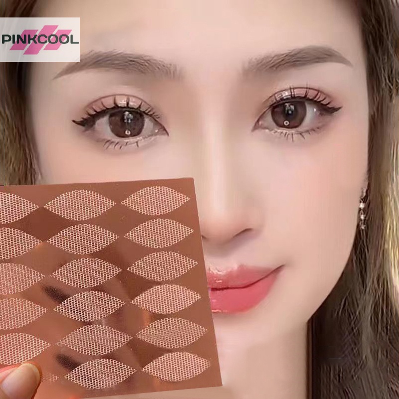 Pinkcool สติกเกอร์เทปกาวติดตาสองชั้น แบบมองไม่เห็น 18 24 ชิ้น
