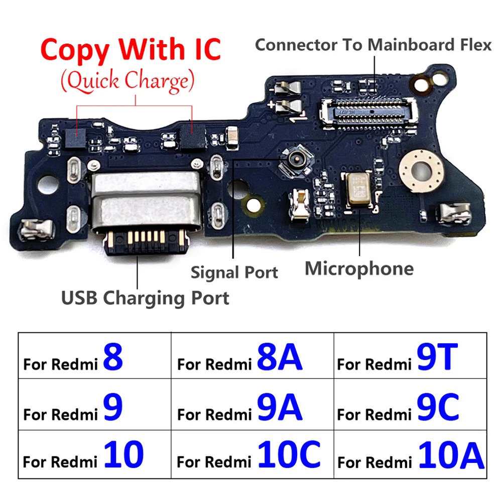 ตูดชาร์จ Xiaomi Redmi 8 8A 9 9A 9C 9T 10C 10A 10 Prime USB ชาร์จ Dock พอร์ตเชื่อมต่อ Flex