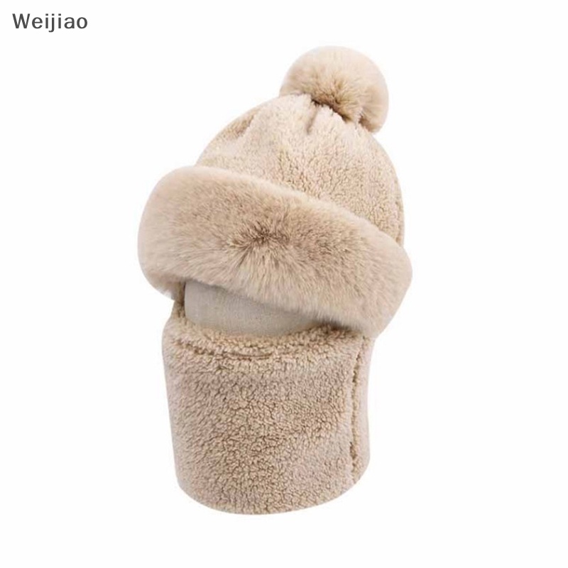 Weijiao% หมวกผ้าพันคอ ผ้าแคชเมียร์ ผ้าฟลีซ แบบหนา ให้ความอบอุ่น แฟชั่นฤดูหนาว สําหรับผู้ชาย และผู้หญิง