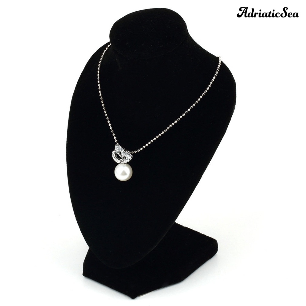 [COD]✪หุ่นโชว์เครื่องประดับ สร้อยคอ พร้อมขาตั้ง สีดํา