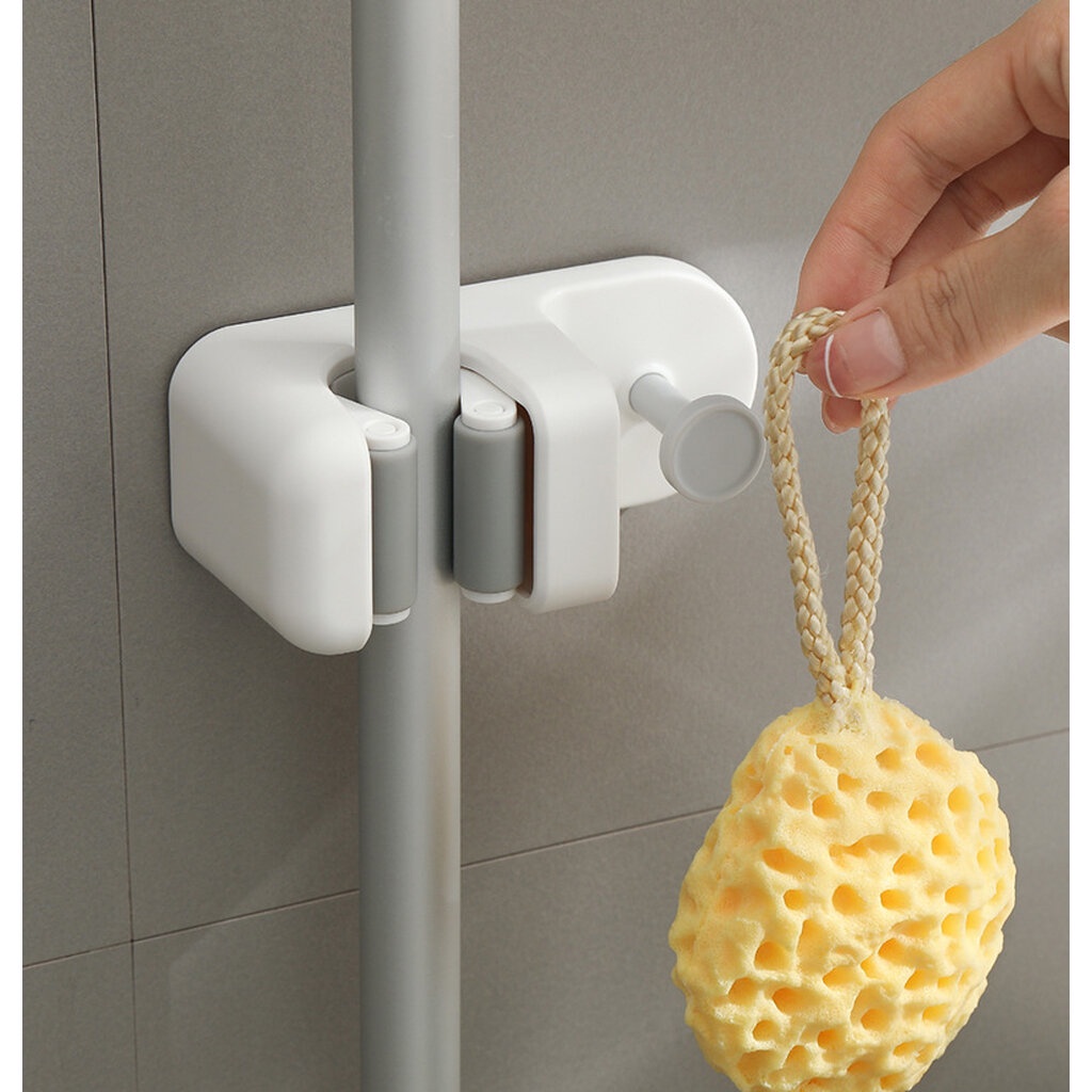 Omocha – Mop clip and bloom holder ที่เก็บไม้ถูพื้นพร้อมที่แขวนไม้กวาด