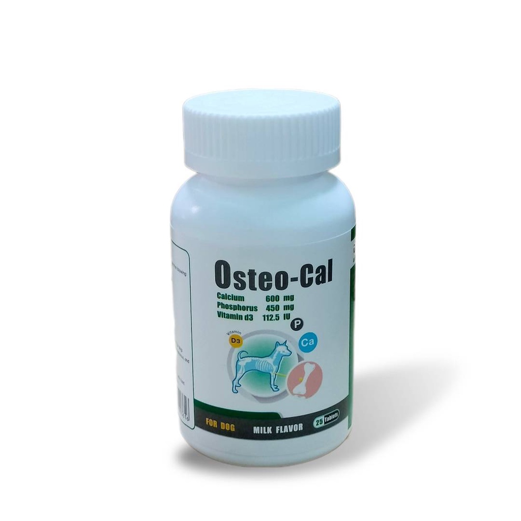 วิตามินแคลเซียมบำรุงกระดูกและอื่นๆ Osteo-Cal  สำหรับสุนัขและแมว กระปุก25 เม็ด