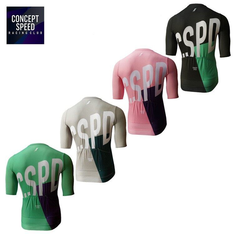 Cspd CONCEPT SPEED เสื้อปั่นจักรยาน Areo Fit Race Cut กระเป๋าหลัง 3 ช่อง ซิปเต็ม หลากสี