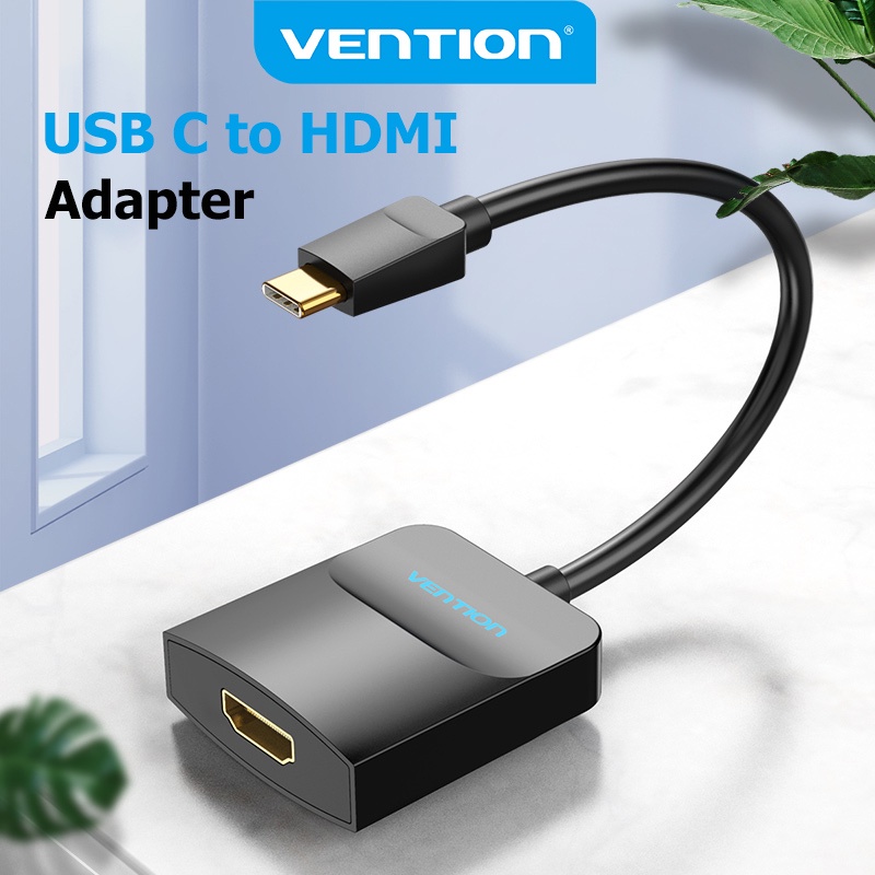 Vention อะแดปเตอร์แปลง USB C เป็น HDMI USB Type C (เข้ากันได้กับ Thunderbolt 3) เป็นสายเคเบิลแปลง HDMI 4K