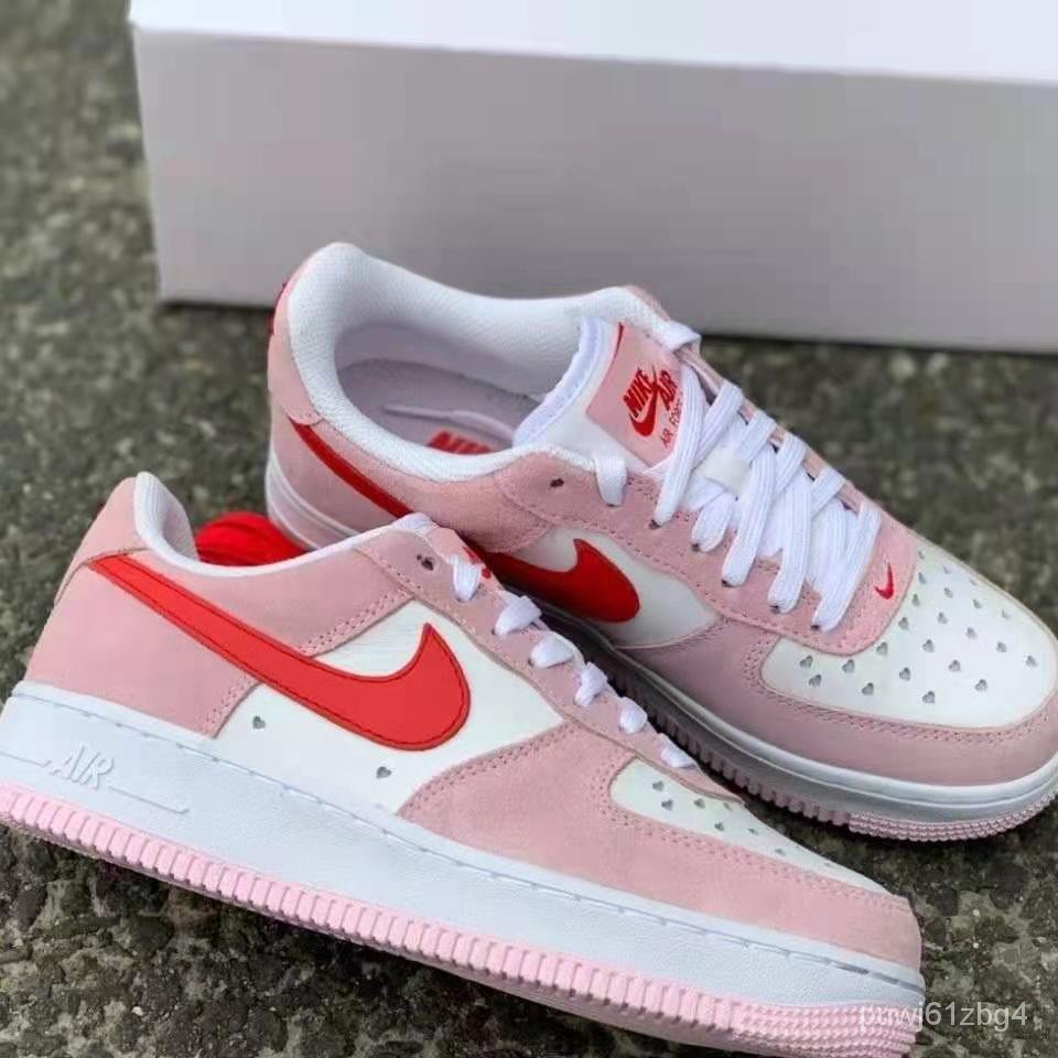 【ins】【Lowest price】MWP Ready Stock AF1 Nike Air Force 1 Valentine's Day Pink Love Popcorn Shoes Ins