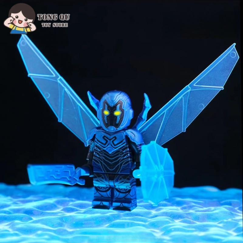 Superhero Minifigures Blue Beetle Building Block ของเล ่ นคอลเลกชันเครื ่ องประดับมินิรุ ่ นของขวัญ