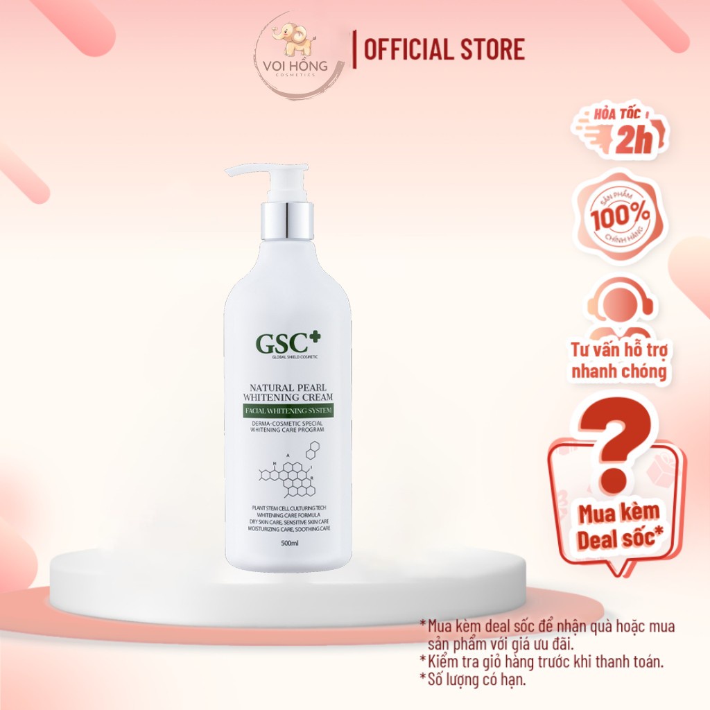 ( พิเศษสําหรับสปา GSC Natural Pearl Whitening Cream 500ml จาก GSC Korea