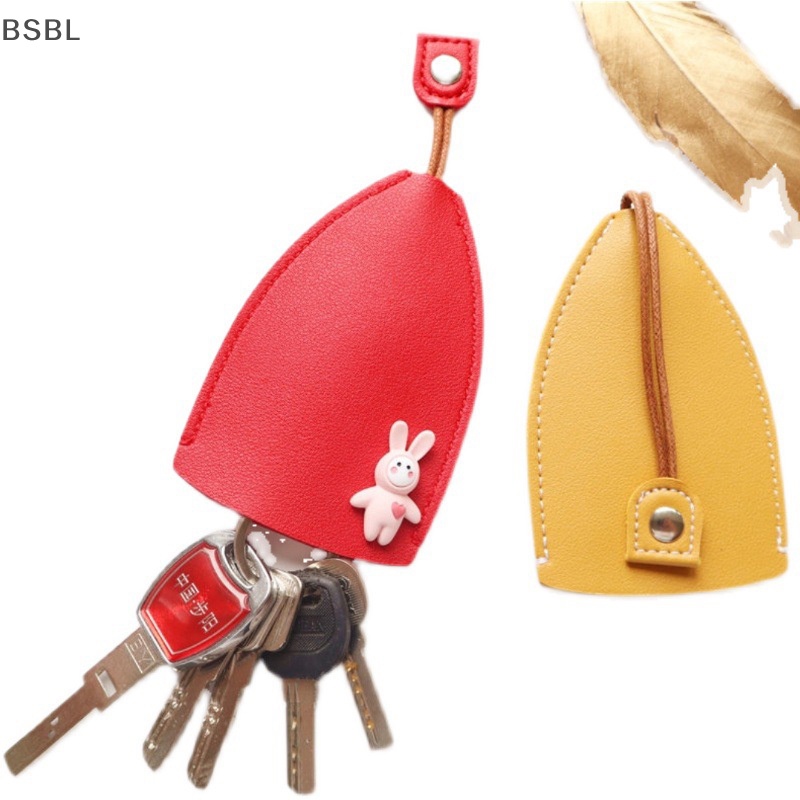Bsbl เคสกุญแจรถยนต์ หนัง PU แบบดึงออก ลายการ์ตูนสัตว์น่ารัก ความจุขนาดใหญ่