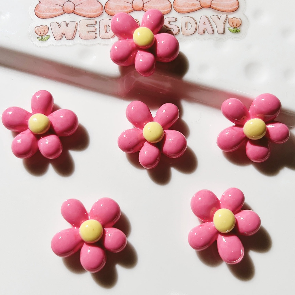 แผ่นกาวเรซิ่น รูปดอกไม้ห้ากลีบ แวววาว แฮนด์เมด diy อุปกรณ์เสริม สําหรับตกแต่งรองเท้า หมวก