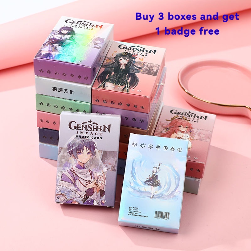 ชุดการ์ดสะสม Genshin Impact 50 ใบต่อกล่อง การ์ดขนาด 3 นิ้ว Furina Neuvillette Wriothesley Scaramouche INH7