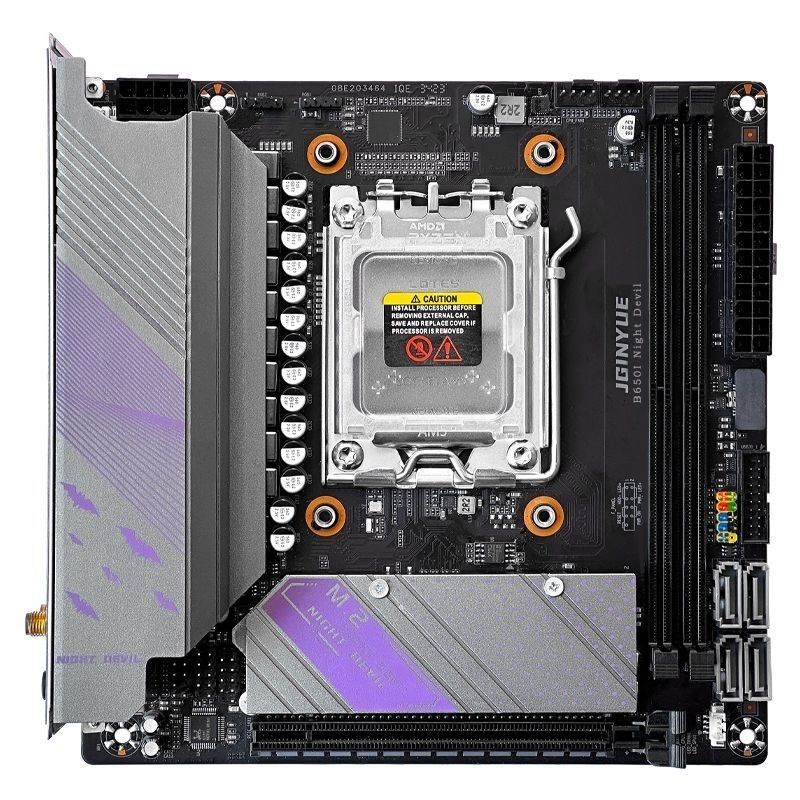 [Ready Stock] JINGYUE B650I Night Devil mainboard เมนบอร์ดระบายความร้อน AMD Dual M2DDR5 7500F