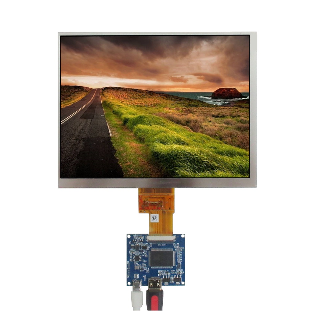 8 นิ้ว IPS 4:3 หน้าจอ LCD และบอร์ดควบคุมไดร์เวอร์ Mini HDMI-ใช้งานร่วมกับ DIY Lattepanda,Raspberry Pi PC คอมพิวเตอร์ช่วยหน้าจอรองจอแสดงผลแบบพกพา Monitor