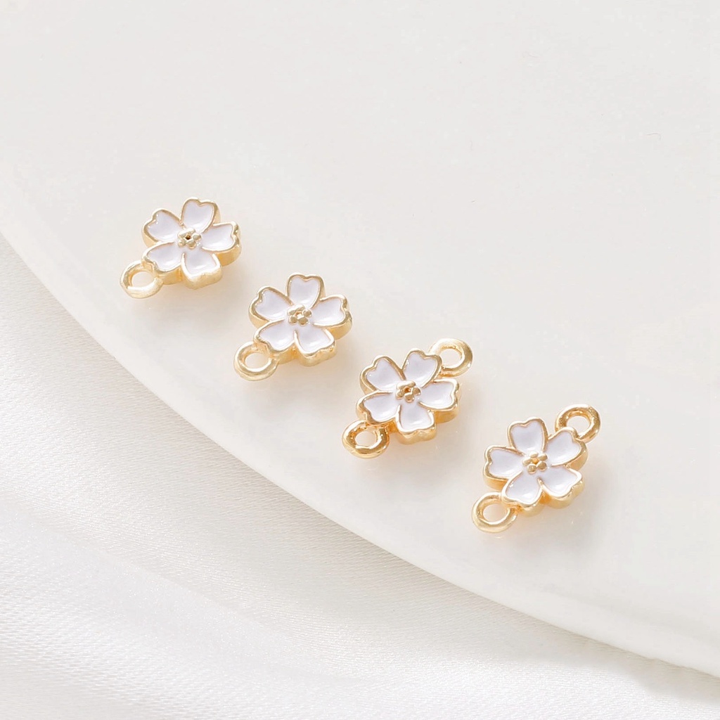 จี้สร้อยคอ สร้อยข้อมือ รูปดอกซากุระ สีทอง 14K diy