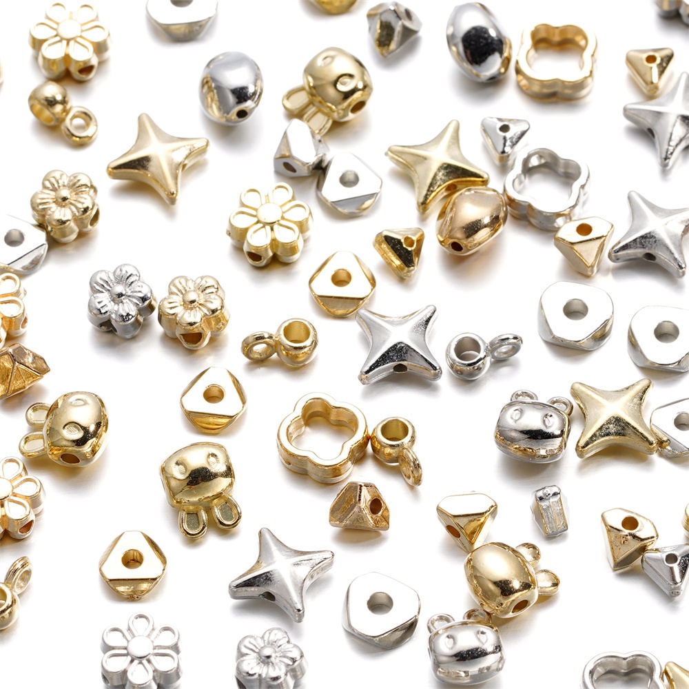 St.kunkka 50 ชิ้นเงินทอง CCB ลูกปัดหัวกระต่าย Water Drop ดอกไม้ลูกปัดจี้สําหรับ DIY สร้อยข้อมือลูกปัดสร้อยคอ