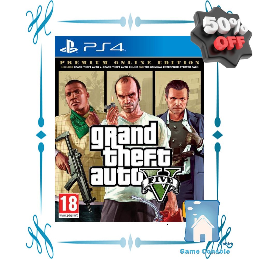 GTA V Premium Online Edition (Grand Theft Auto V) Ps4 แผ่นแท้มือ1 (Ps4 games)(Ps4 game)(เกมส์ Ps 4)(แผ่นเกมส์Ps4) #เกมส์