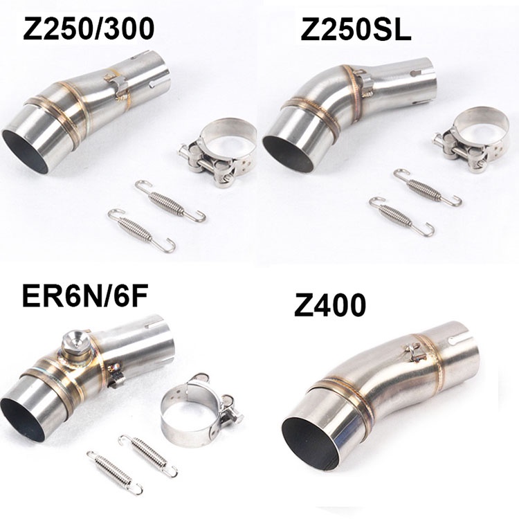 ท่อไอเสียรถจักรยานยนต์ท่อกลางสําหรับ NINJA Z250/300 Z400 Z250SL ER6N/6F