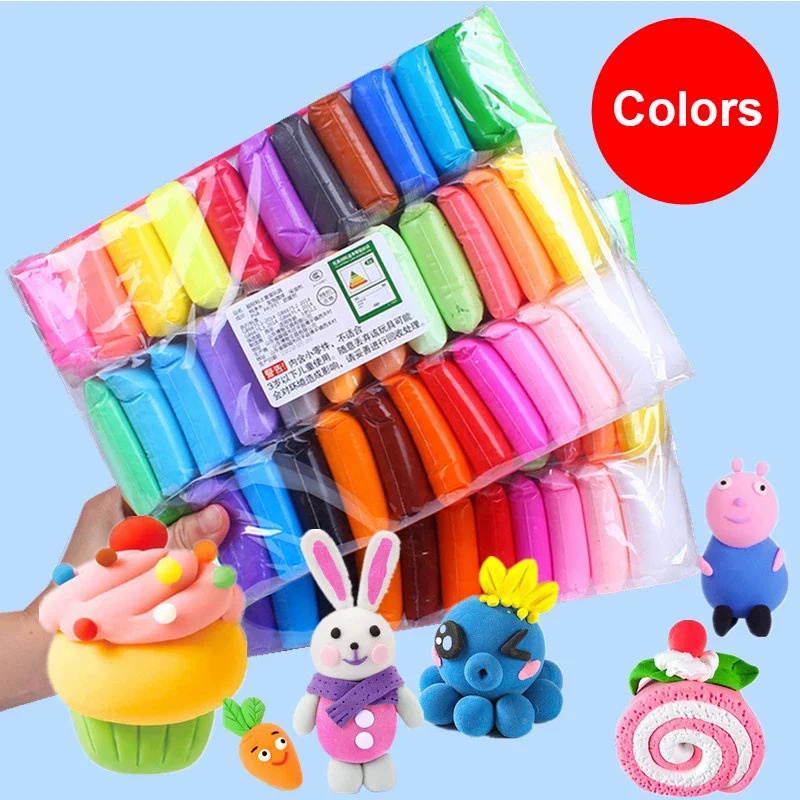 12 24 36 Color Modelling Clay Colorful Plasticine Super Light Clay Air Dry Polymer Slime Educational Toy Kid Girl Birthd