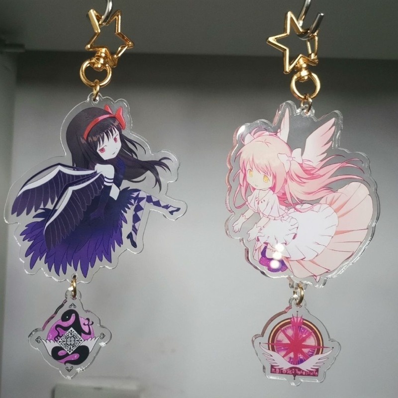 Puella Magi Madoka Magica พวงกุญแจ Man อะนิเมะ Key Chain ผู้หญิงผู้ถือน่ารักคู่พวงกุญแจอะคริลิคงานแต่งงาน Porte Clef