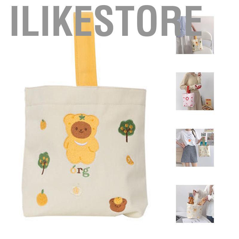 Ilikestore Tote Lunch Bag Cartoon Animal Style Large Capacity Vivid Colors Durable Canvas Sack for Box Book Snacks