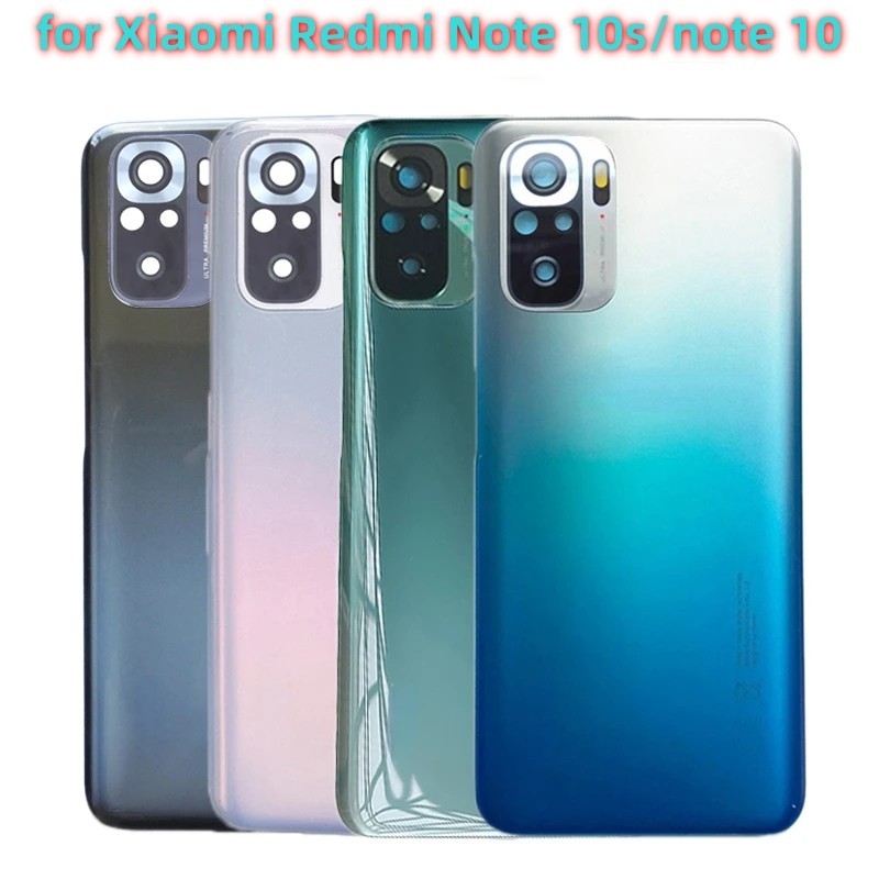 เหมาะสําหรับฝาครอบแบตเตอรี่ Xiaomi Redmi Note 10s/Note 10, ฝาหลังพลาสติก+กรอบกลาง, พร้อมโลโก้ใหม่เอี่ยม