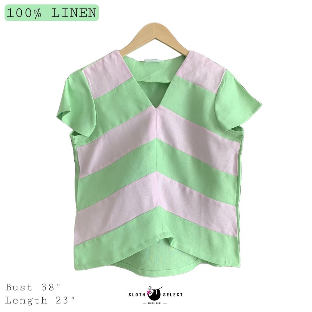 SLOTH SELECT เสื้อลินินแท้💯 งานตัดต่อผ้าอย่างดี