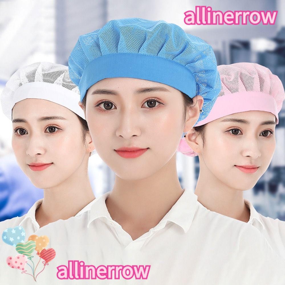 Allinerrow หมวกแม่ครัว, ที่คาดผมทํางานตาข่ายคลุมผม หมวกเชฟ, ตาข่ายบริการอาหารผมที่รวมไว้ชุดทํางาน การจัดเลี้ยง