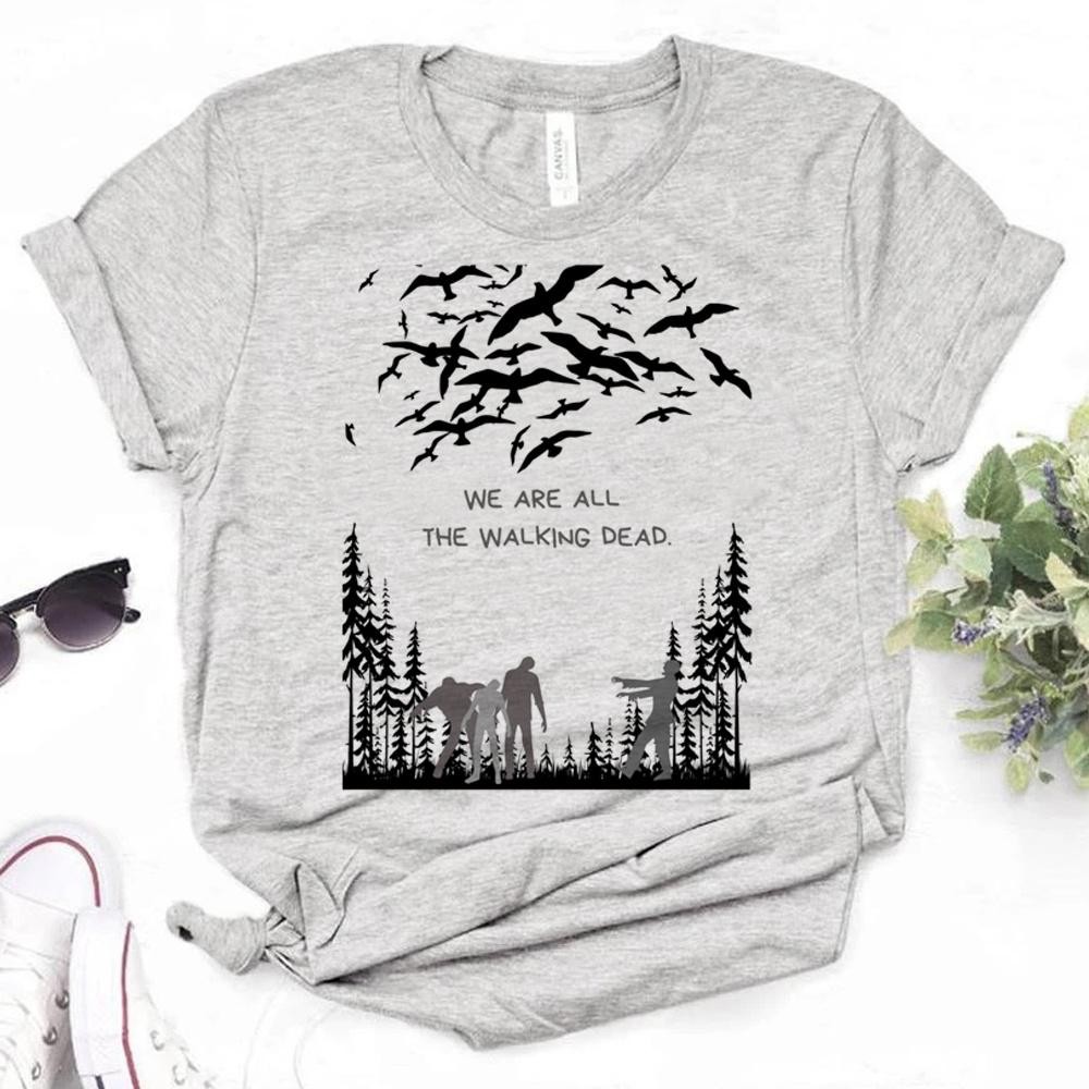The Walking Dead top ผู้หญิง streetwear เสื้อยืดสาว streetwear เสื้อผ้าอะนิเมะญี่ปุ่น