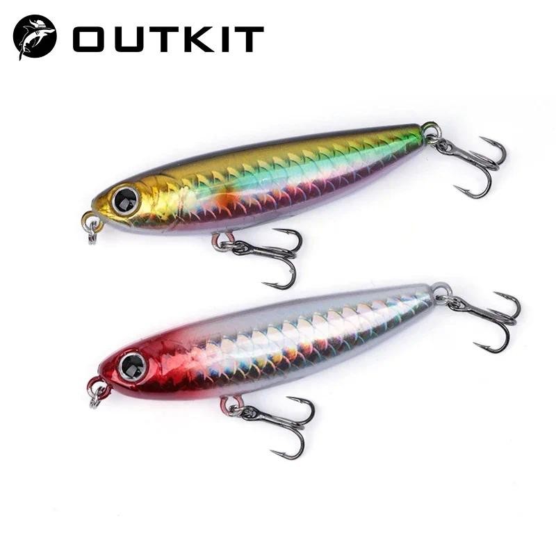 Outkit เหยื่อตกปลาลอยดินสอ StickBit Lure 6 ซม.6g Wobblers Topwater Crankbait เหยื่อ Artificiais ยาวหล่อ Hard เหยื่อ