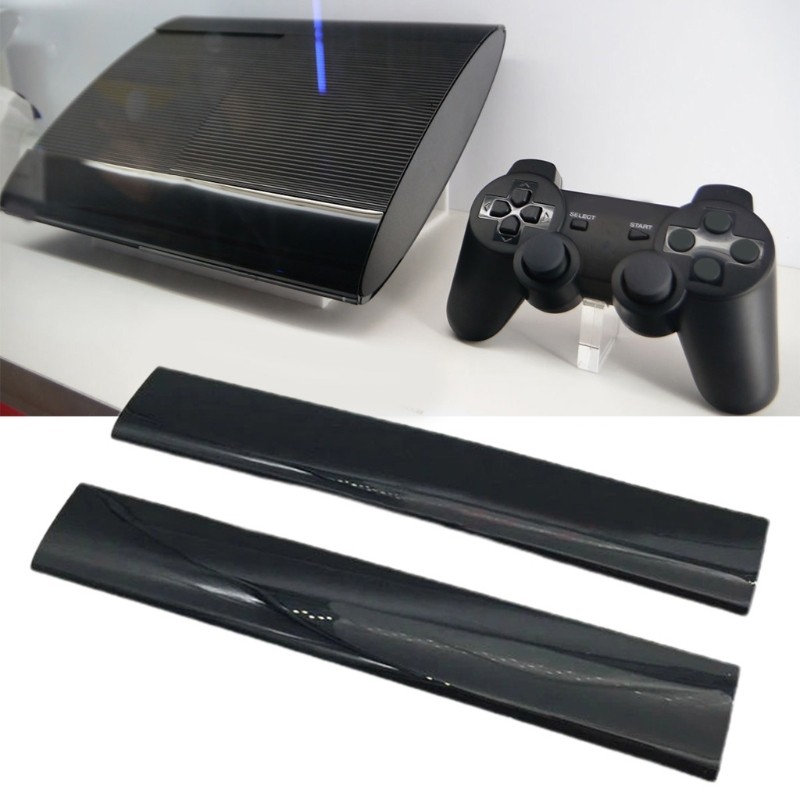 Rr สําหรับ PS3 SLIM 4000 คอนโซลอะไหล่ซ่อมสีดําสําหรับเปลือกด้านหน้าสําหรับกรณีซ้ายขวา Faceplate แผง