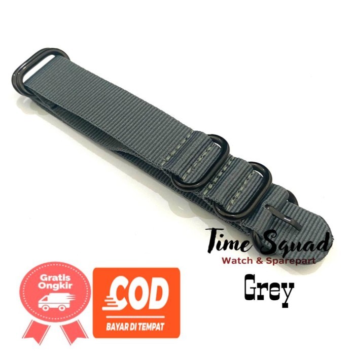 [ ] Nato Canvas Nylon Strap สายนาฬิกา Nato - สีเทา 18MM