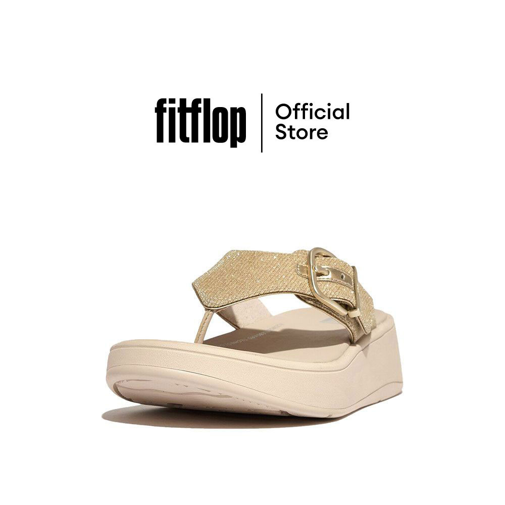 FITFLOP F-MODE BUCKLE SHIMMERLUX รองเท้าแตะแบบหูหนีบผู้หญิง รุ่น HG7-675 สี PLATINO