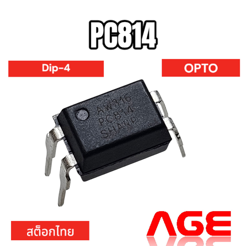 PC814 ,DIP-4 PIN,SHARP,AC Input Optocoupler Transistor Output 1 Channel,PC814X1CSZ9F