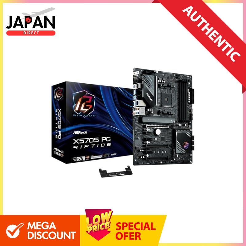 ASRock Motherboard X570S PG Riptide AMD Ryzen 5000 Series CPU (Soket AM4) Support X570 ATX Motherboa