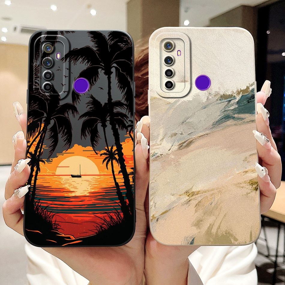 สําหรับrealme 5 5i 5S 5 Proเลนส์ป้องกันกรณีRealme5 5Pro 5i 5Sใหม่แฟชั่นS Sunset Softซิลิคอนเคสโทรศัพท์